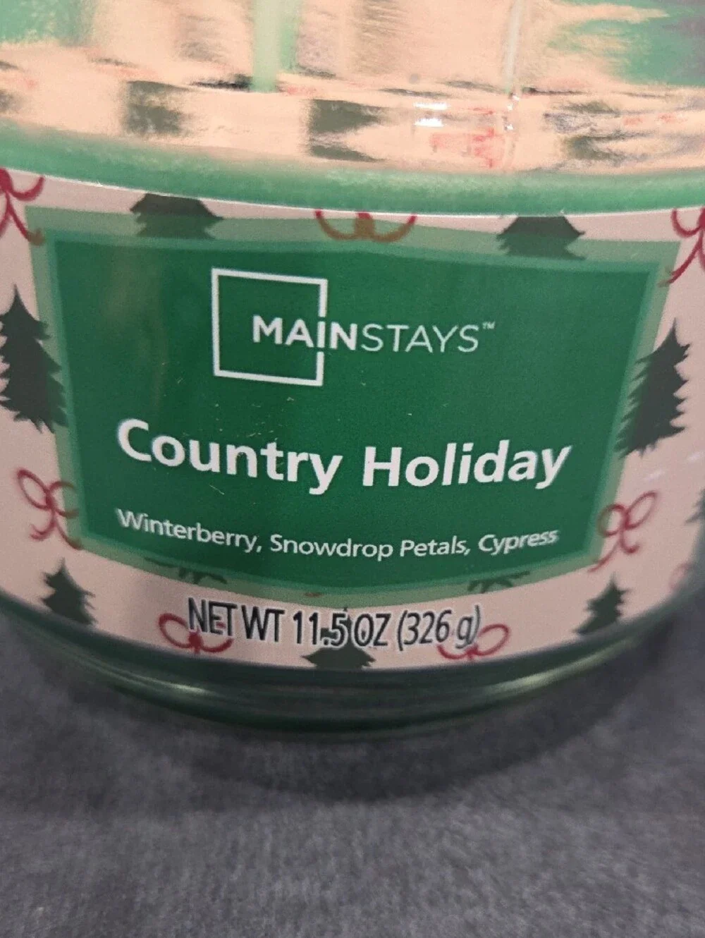 Mainstays Green Country Holiday Scented 3 Wick Jar Candle